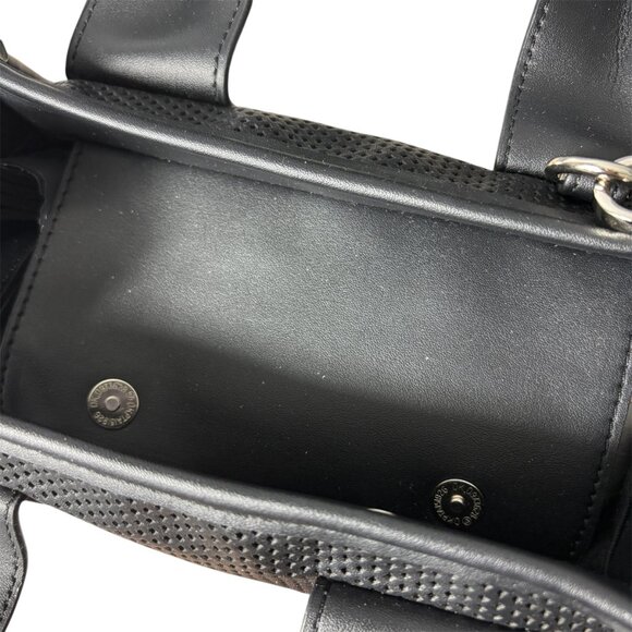 Steve Madden Bwebber Perforated Crossbody Satchel Bag in Black Edgy Everyday - Picture 6 of 11